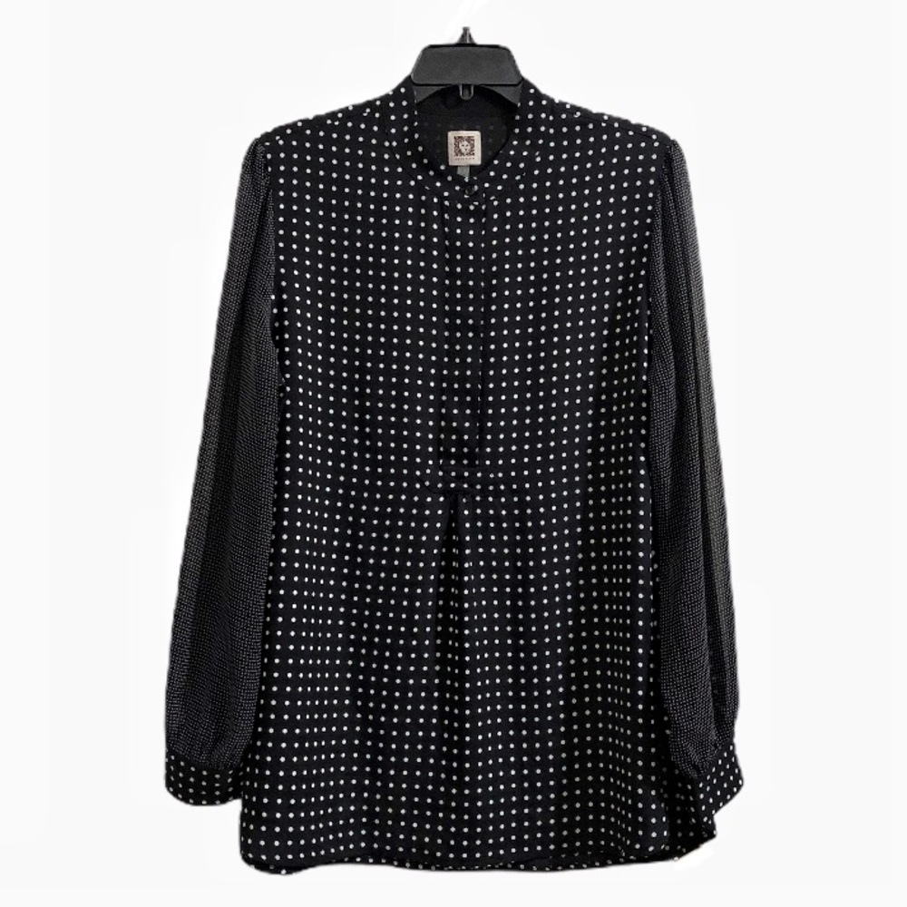 Anne Klein Polka Dot Women’s Long Sleeve Shirt Large